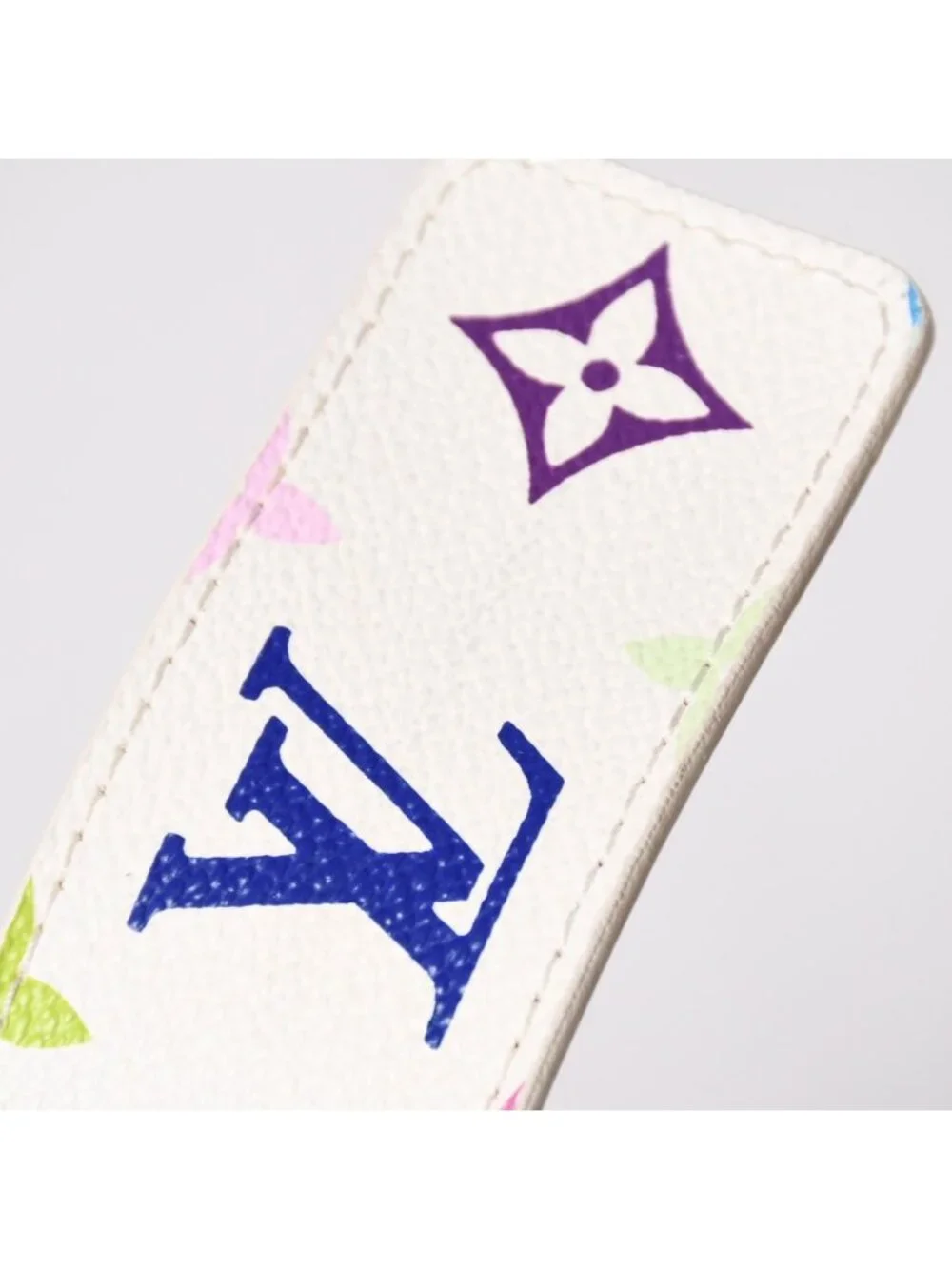 Louis Vuitton Ceinture Belt White Multicolor Gold
